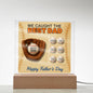 We Caught The Best Dad | Baseball And Glove Acrylic Plaque | Personalized with Kids’ Names | Father’s Day Gift for Dad or Husband | LED Light-Up Display
