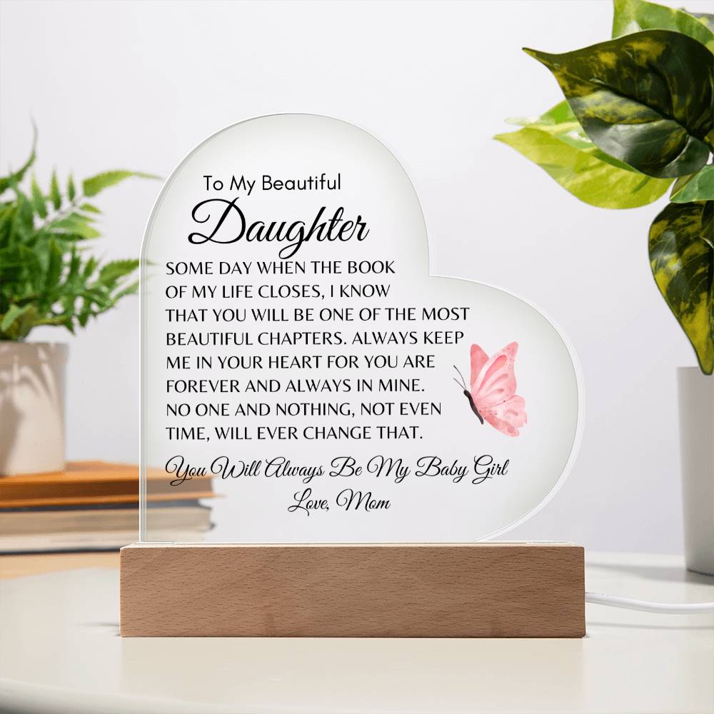 Acrylic Heart Plaque | To My Daughter