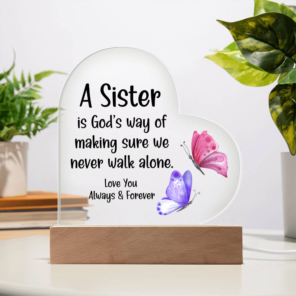 Acrylic Heart Plaque | A Sister | Faith