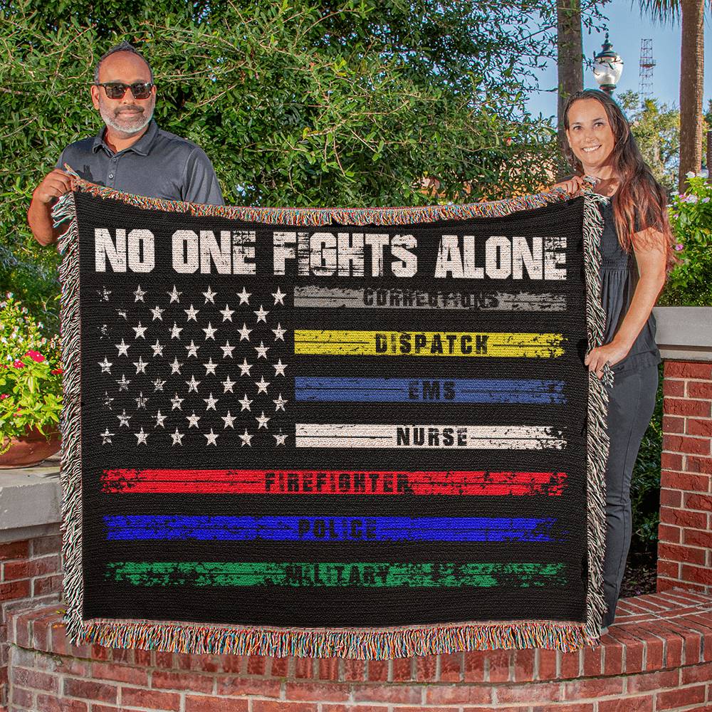 No One Fights Alone | Woven Heirloom Blanket | 60" x 50"