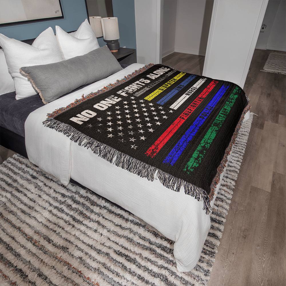 No One Fights Alone | Woven Heirloom Blanket | 60" x 50"