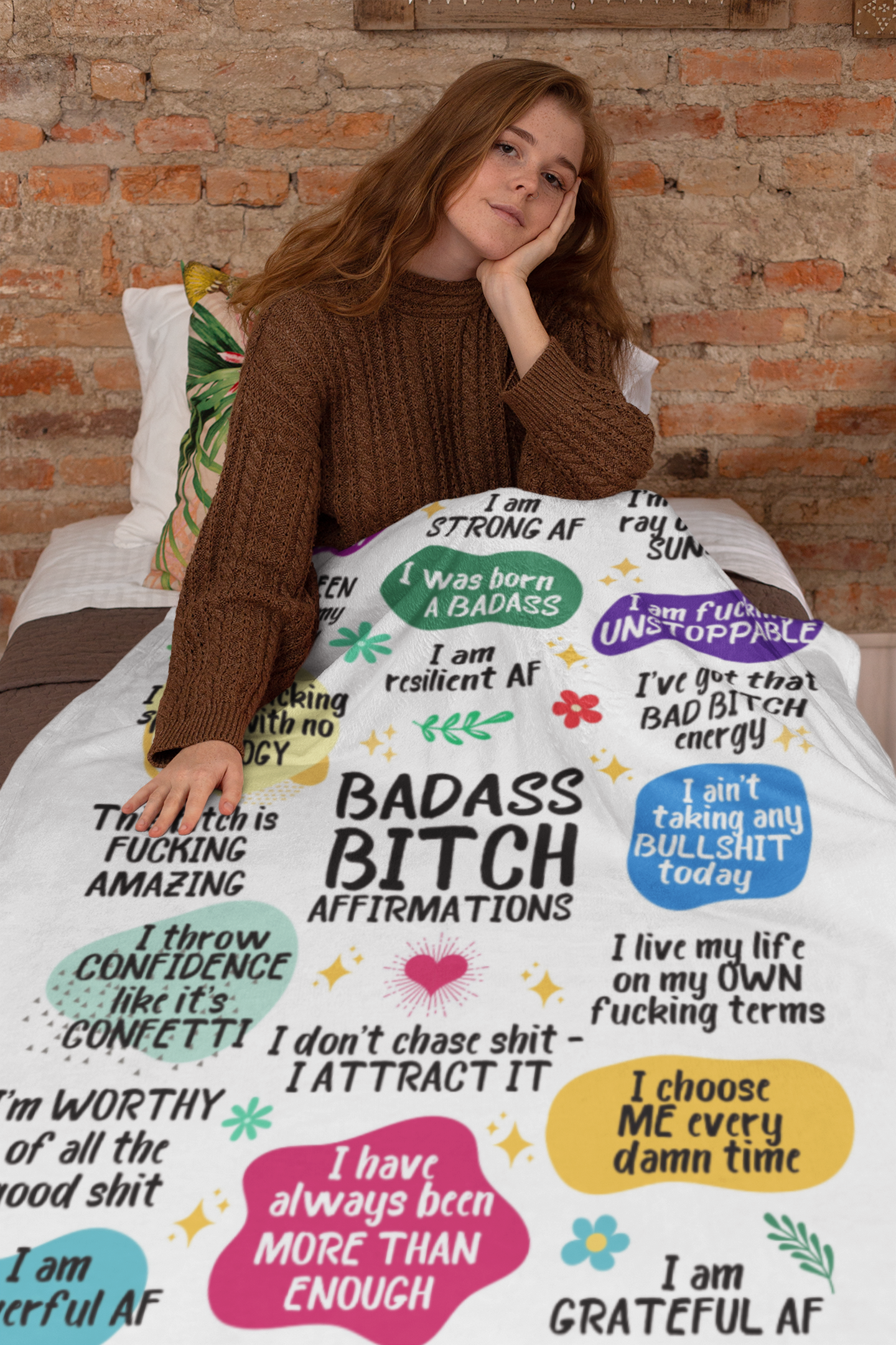 Badass Bitch Affirmations Blanket