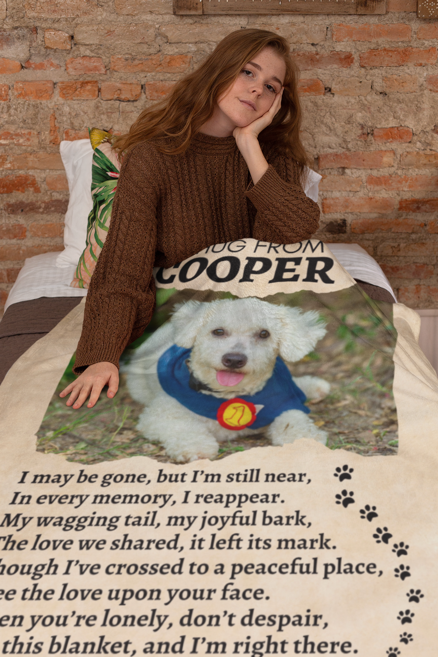 A Hug From Your Precious Dog Personalized Blanket