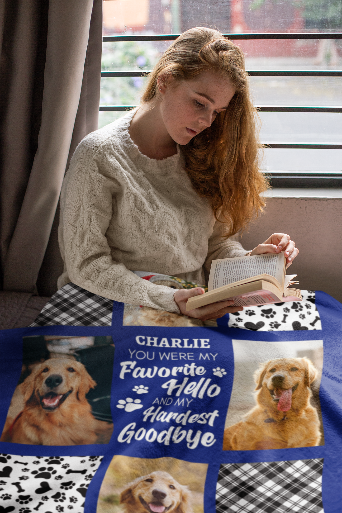Hardest Goodbye Personalized Pet Memorial Photo Blanket