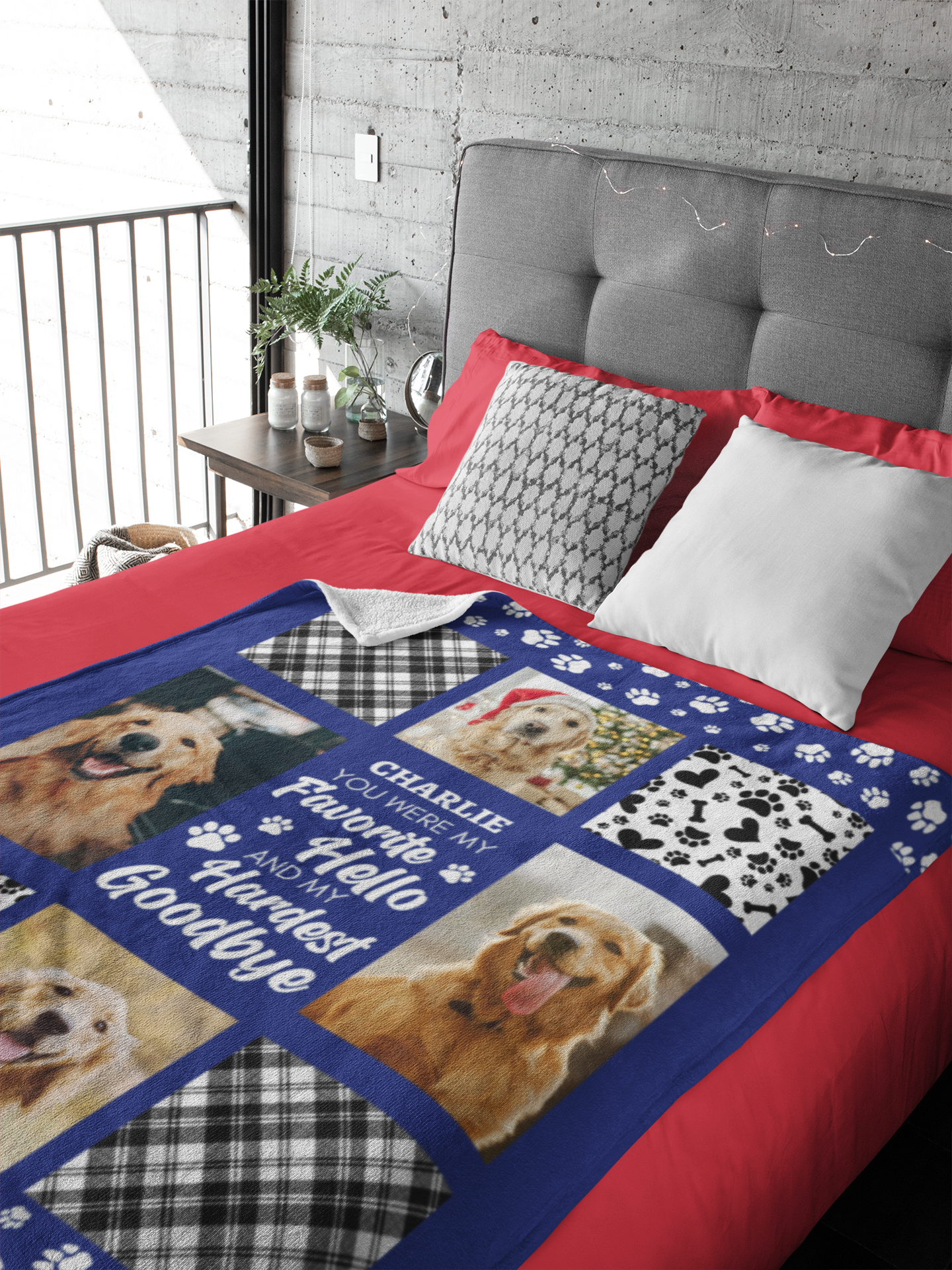 Hardest Goodbye Personalized Pet Memorial Photo Blanket
