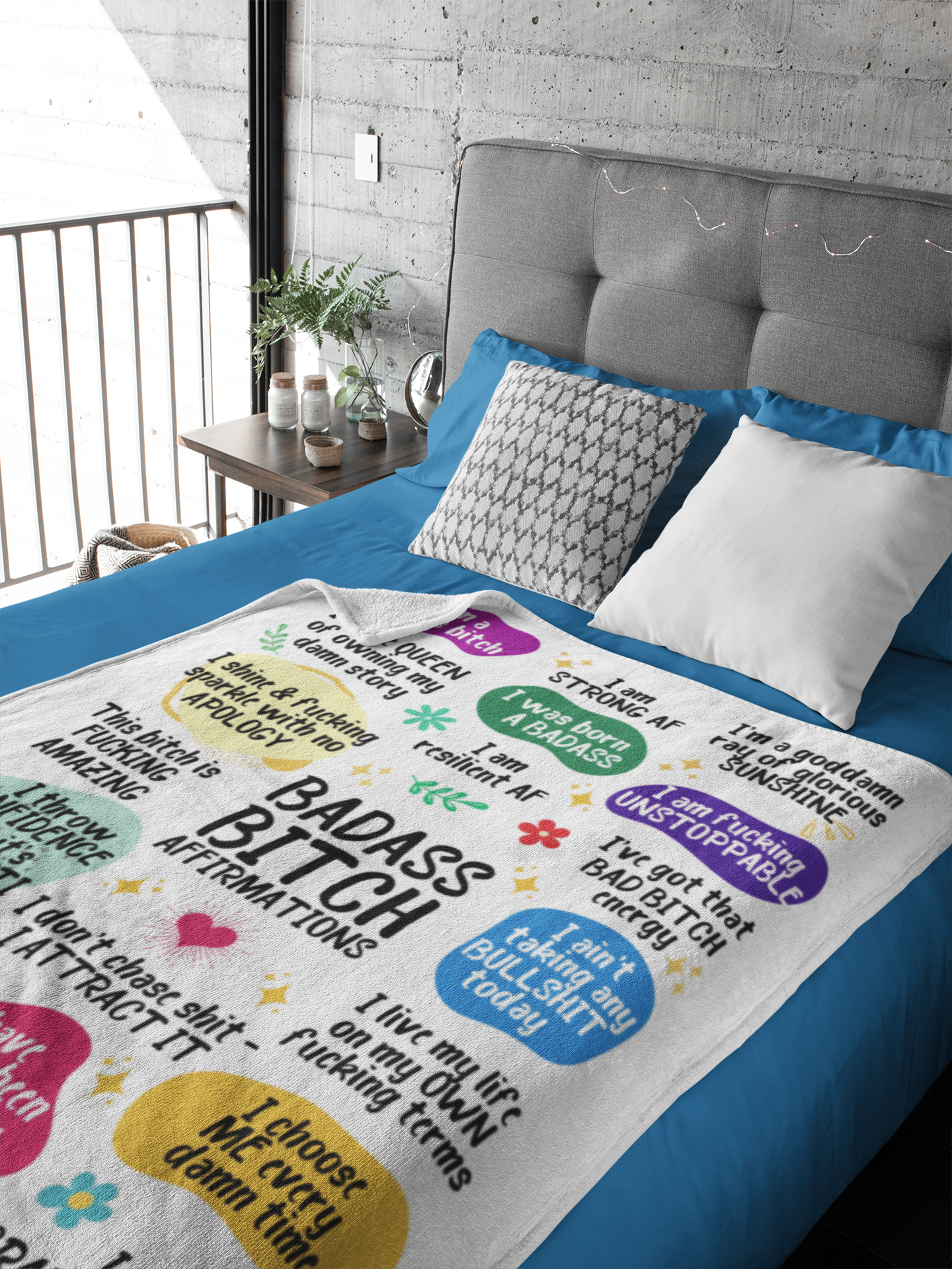 Badass Bitch Affirmations Blanket