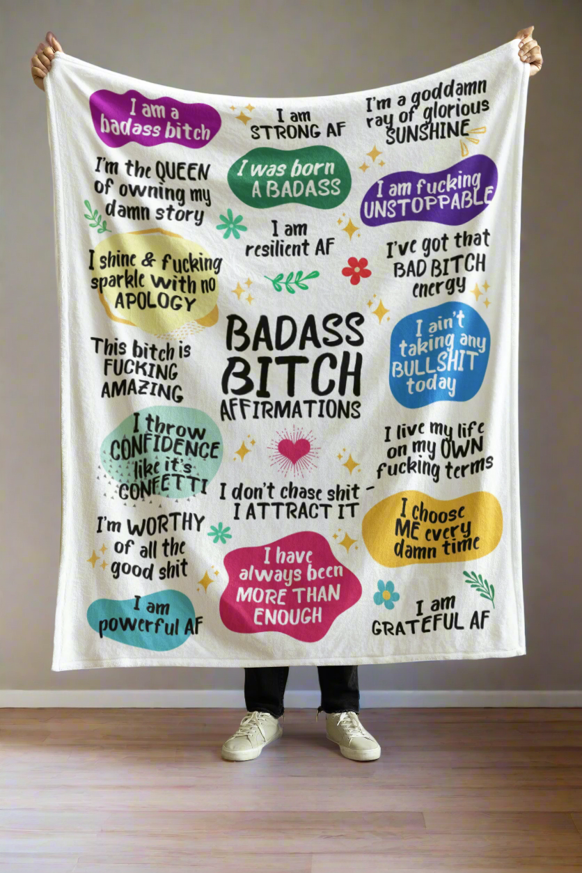 Badass Bitch Affirmations Blanket