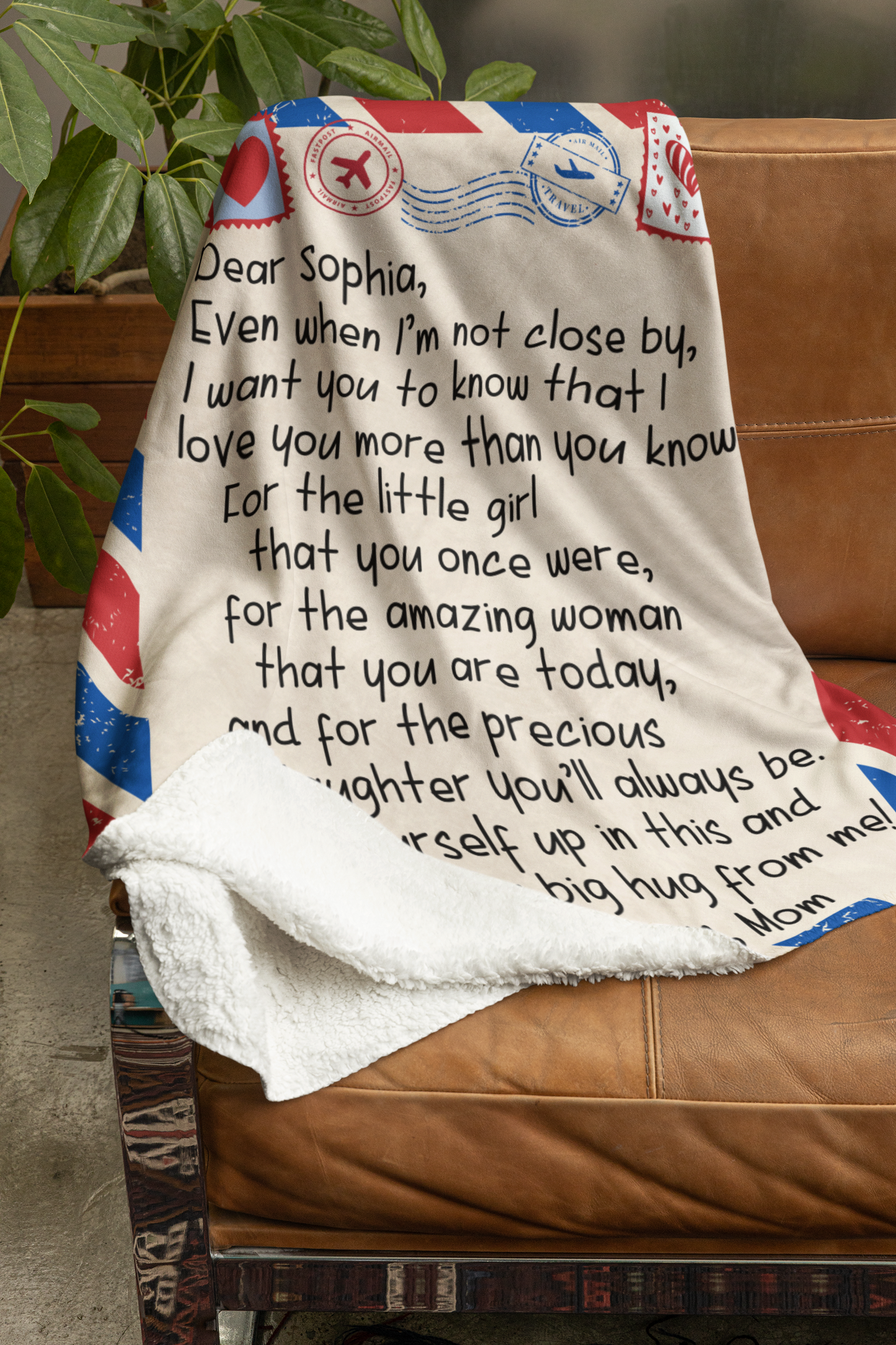 Personalized Letter Blanket | To Daughter | From Mom Or Dad | When I'm Not Close By