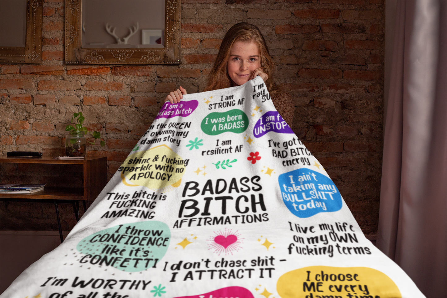 Badass Bitch Affirmations Blanket