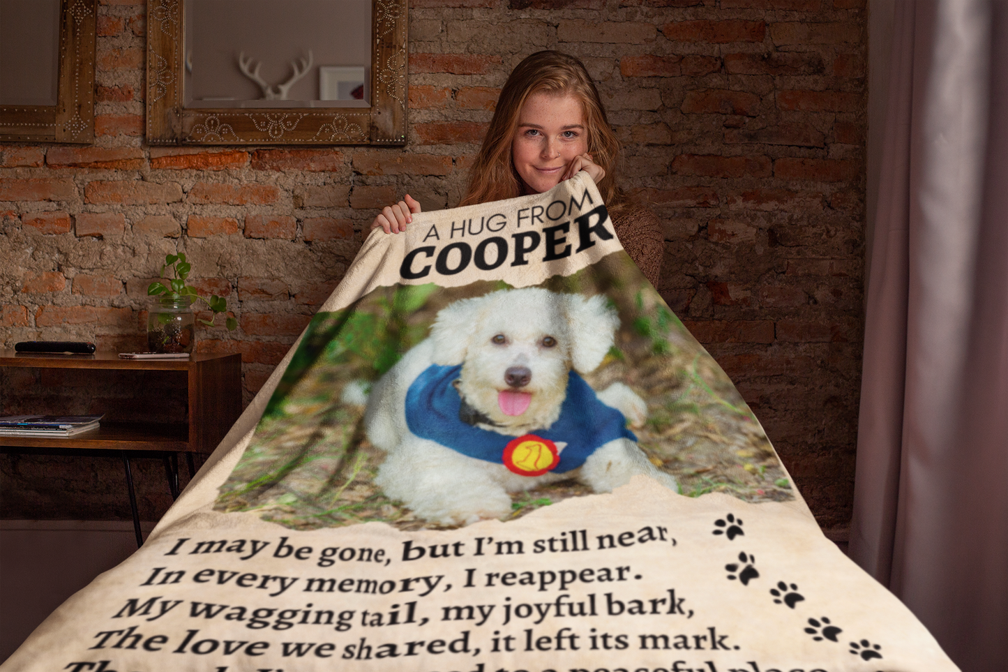 A Hug From Your Precious Dog Personalized Blanket