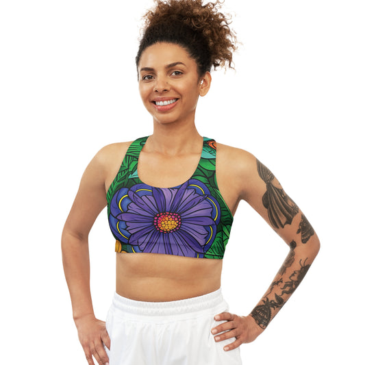 Big Bold Flowers Sports Bra