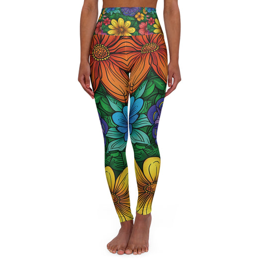 Big Bold Flowers Yoga Pants