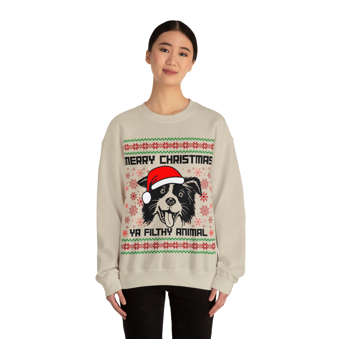 Ya Dirty Animal Ugly Christmas Sweater | Crewneck Sweatshirt