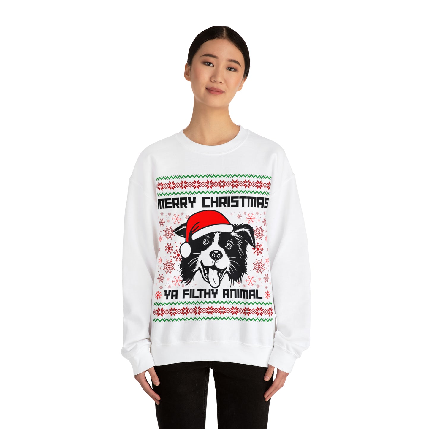 Ya Dirty Animal Ugly Christmas Sweater | Crewneck Sweatshirt