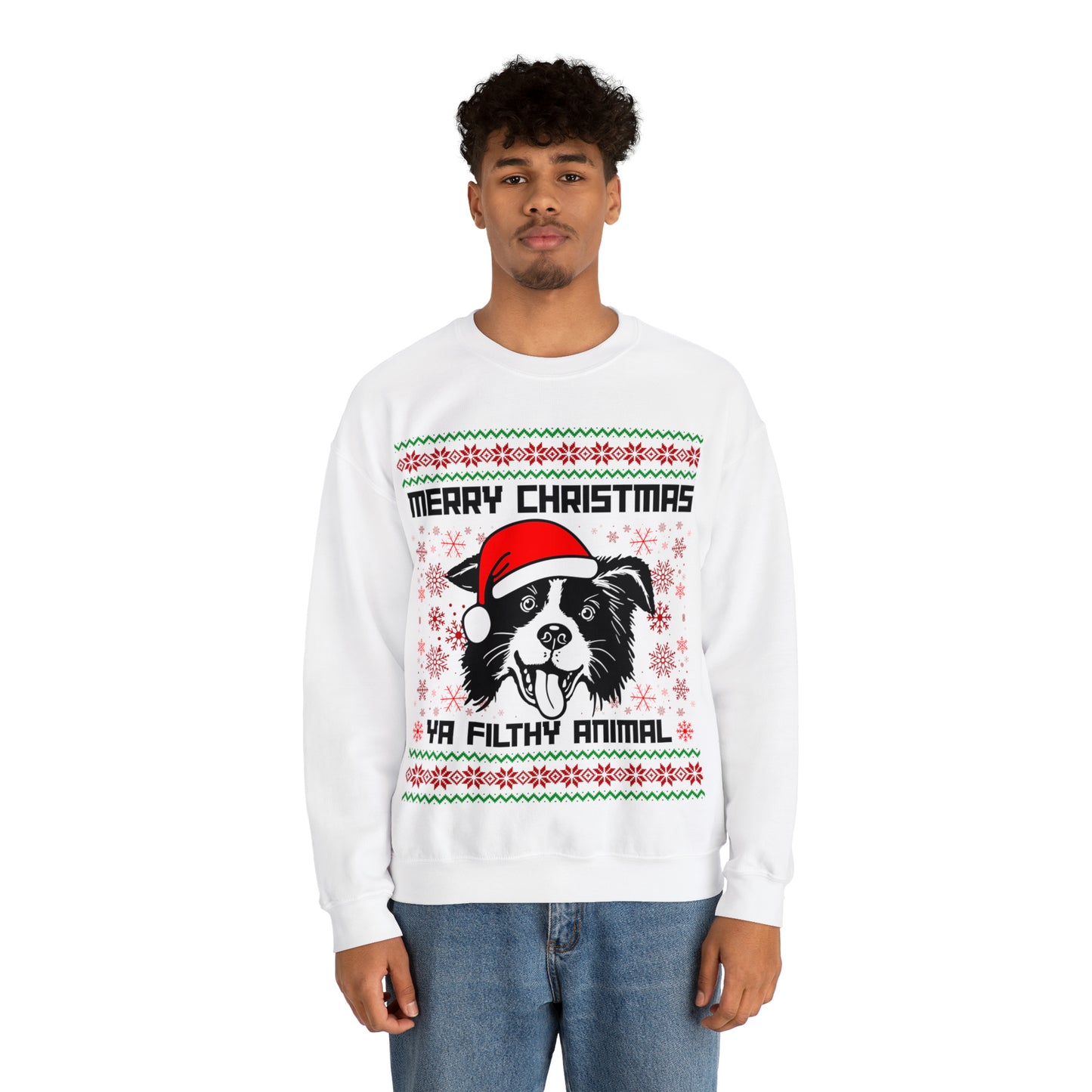 Ya Dirty Animal Ugly Christmas Sweater | Crewneck Sweatshirt