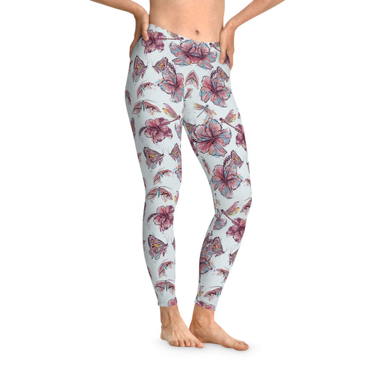 Hibiscus And Butterflies Leggings