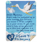 Stork And Baby 3D | Blanket For Expectant Mother | 2 SIZES / 3 COLORS AVAILABLE | Premium Sherpa Blanket | 60x80 Queen OR 50x60 Throw