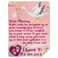Stork And Baby 3D | Blanket For Expectant Mother | 2 SIZES / 3 COLORS AVAILABLE | Premium Sherpa Blanket | 60x80 Queen OR 50x60 Throw