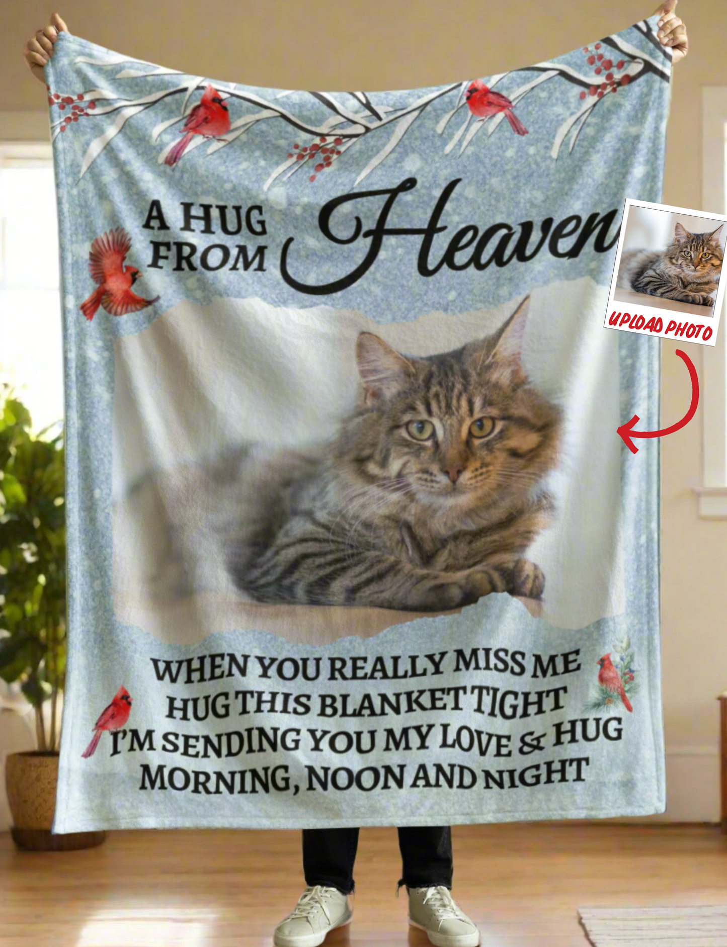 A Hug From Heaven | Cat | Personalized Blanket