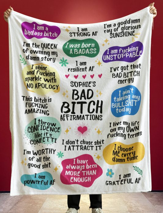 Personalized Bad Bitch Affirmations Blanket