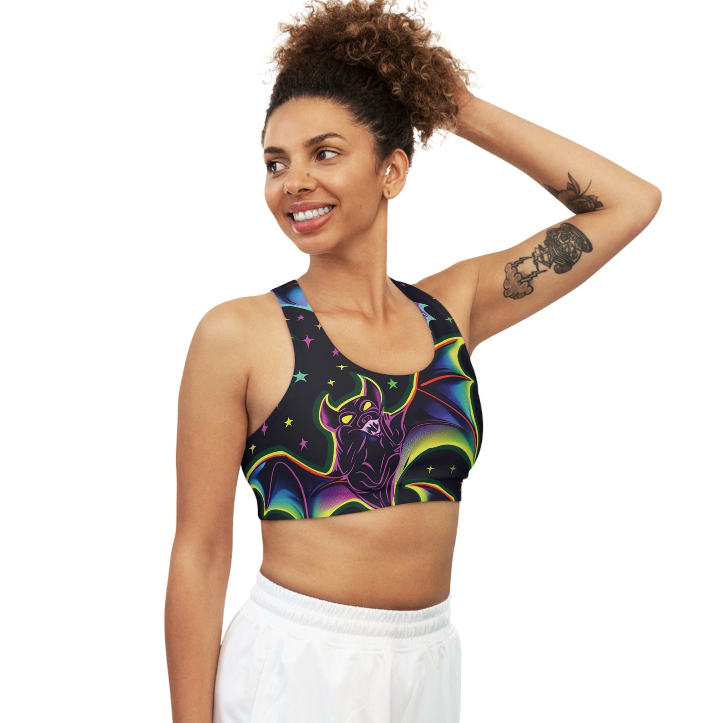 Neon Bats Sports Bra