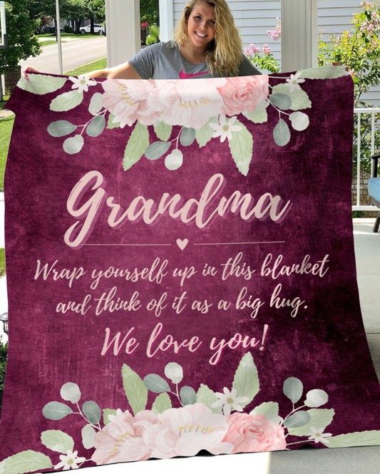 We Love You Blanket | Grandma / Nana / Gigi | 2 Colors | Premium Sherpa Throw Blanket 50x60