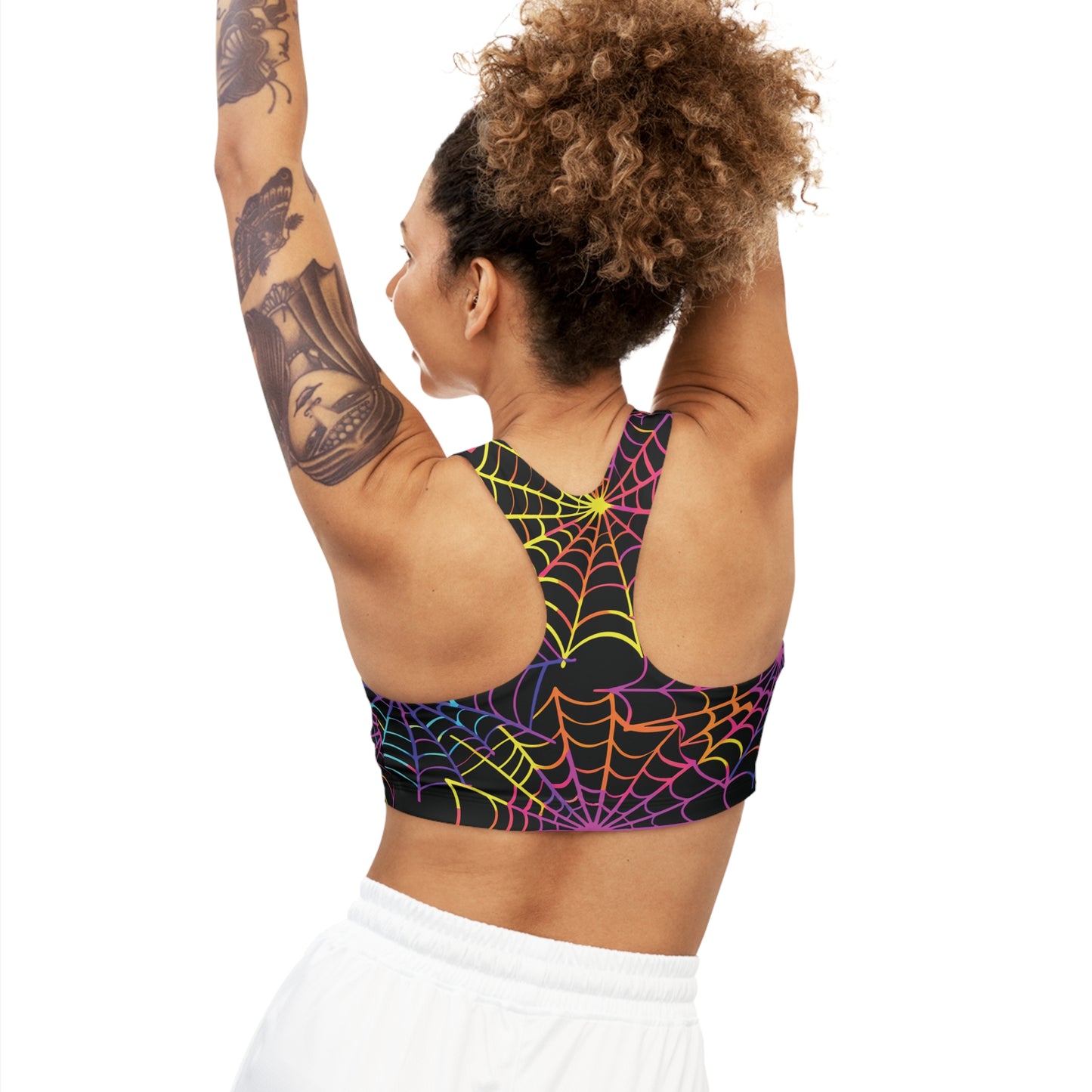 Colorful Spider Webs Sports Bra