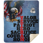 Blue Valor | Veteran | 4 OPTIONS AVAILABLE | Premium Sherpa Throw Blanket 50x60
