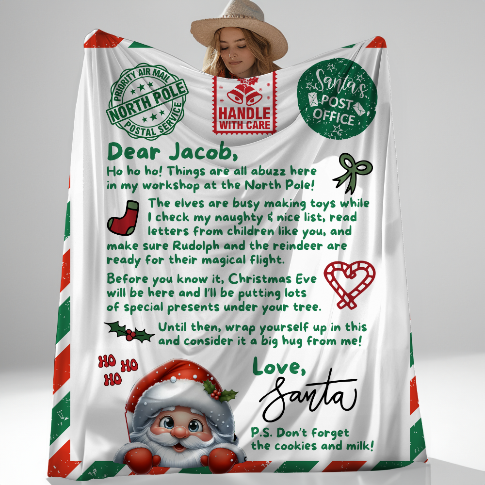 Personalized Letter From Santa Blanket