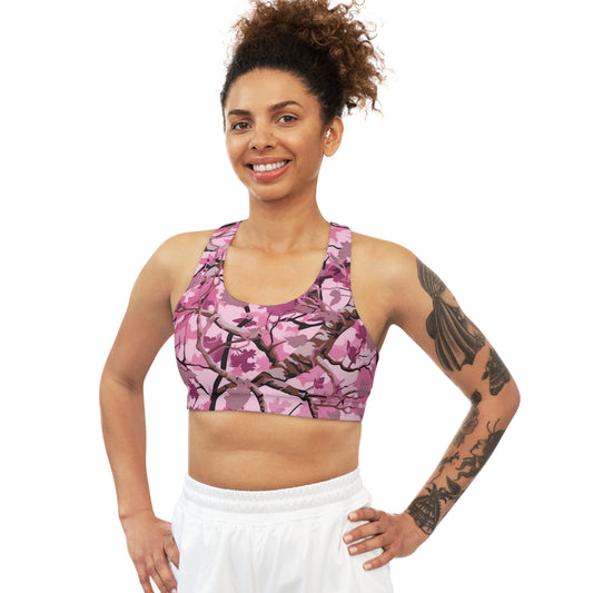 Pink Branch Camo Sports Bra