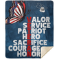 Blue Valor | Butterfly | Veteran | 4 OPTIONS AVAILABLE | Premium Sherpa Throw Blanket 50x60