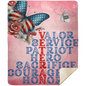 Pink Valor | Butterfly | Veteran | 4 OPTIONS AVAILABLE | Premium Sherpa Throw Blanket 50x60