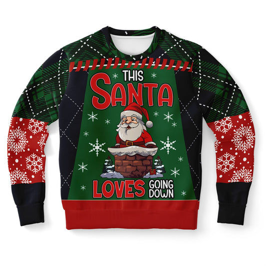 This Santa Loves Going Down | Ugly Christmas Sweatshirt