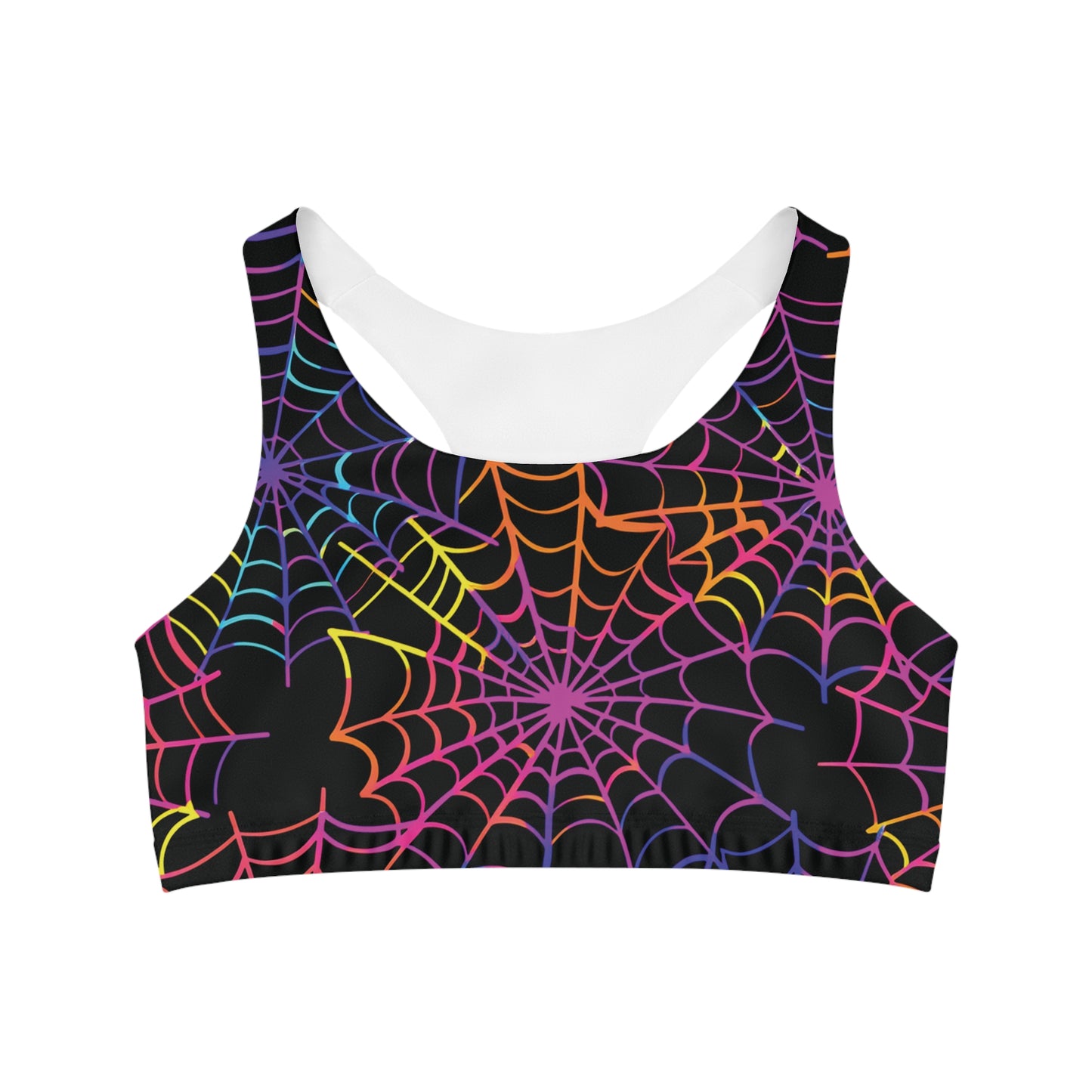 Colorful Spider Webs Sports Bra