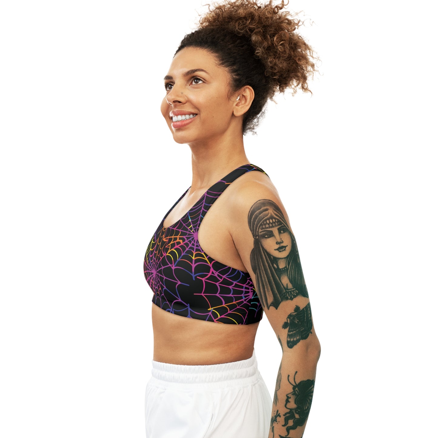 Colorful Spider Webs Sports Bra