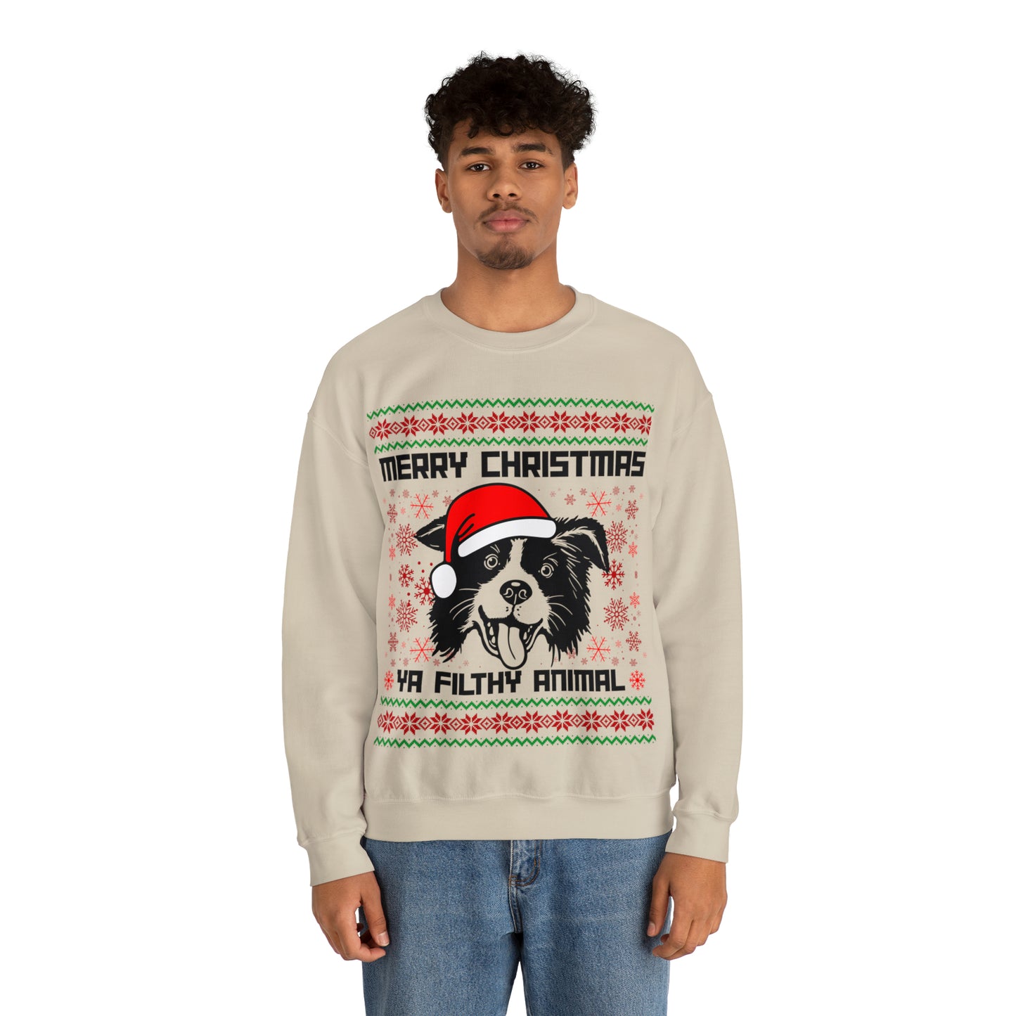 Ya Dirty Animal Ugly Christmas Sweater | Crewneck Sweatshirt