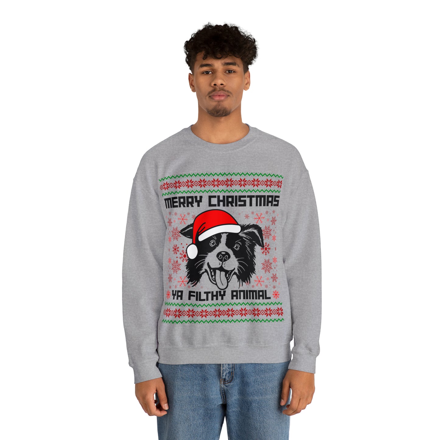 Ya Dirty Animal Ugly Christmas Sweater | Crewneck Sweatshirt