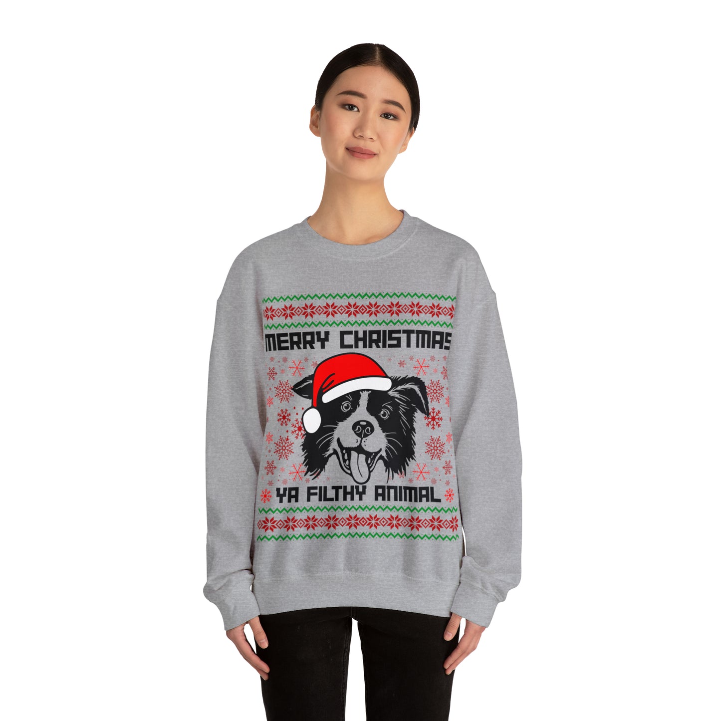 Ya Dirty Animal Ugly Christmas Sweater | Crewneck Sweatshirt