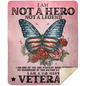 I Am A Veteran | Pink | 4 OPTIONS AVAILABLE | 2 SIZES | Premium Sherpa Blanket | 50x60 Throw OR 60x80 Queen