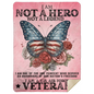 I Am A Veteran | Pink | 4 OPTIONS AVAILABLE | 2 SIZES | Premium Sherpa Blanket | 50x60 Throw OR 60x80 Queen