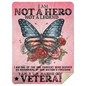 I Am A Veteran | Pink | 4 OPTIONS AVAILABLE | 2 SIZES | Premium Sherpa Blanket | 50x60 Throw OR 60x80 Queen