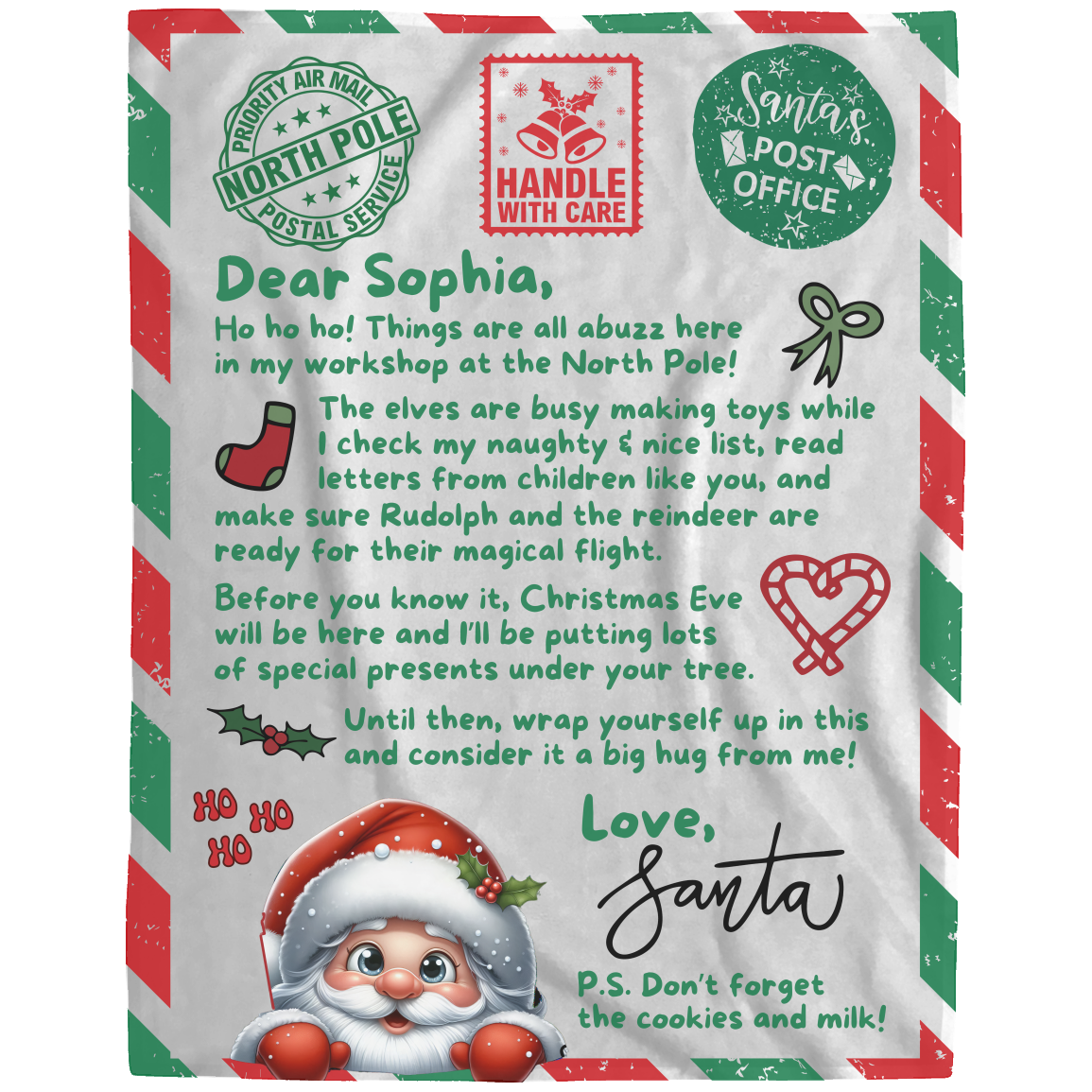 Personalized Letter From Santa Blanket