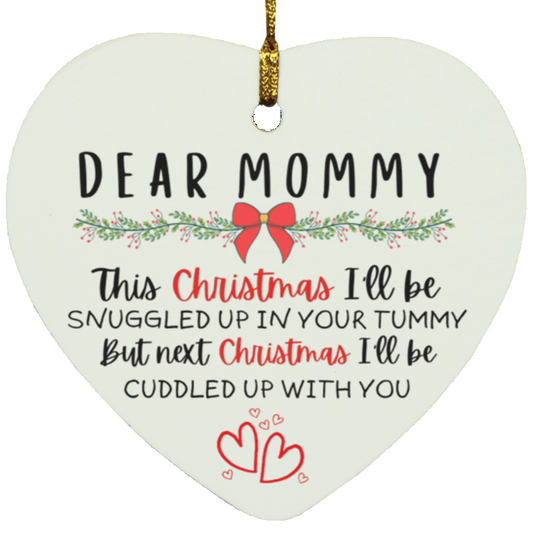 Christmas Ornament | To Pregnant Mommy From Baby | Heart Shape