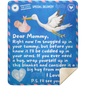 Stork And Baby | Airmail Blanket For Expectant Mother | 4 OPTIONS / 2 SIZES AVAILABLE | Premium Sherpa Blanket | 50x60 Throw Or 60x80 Queen