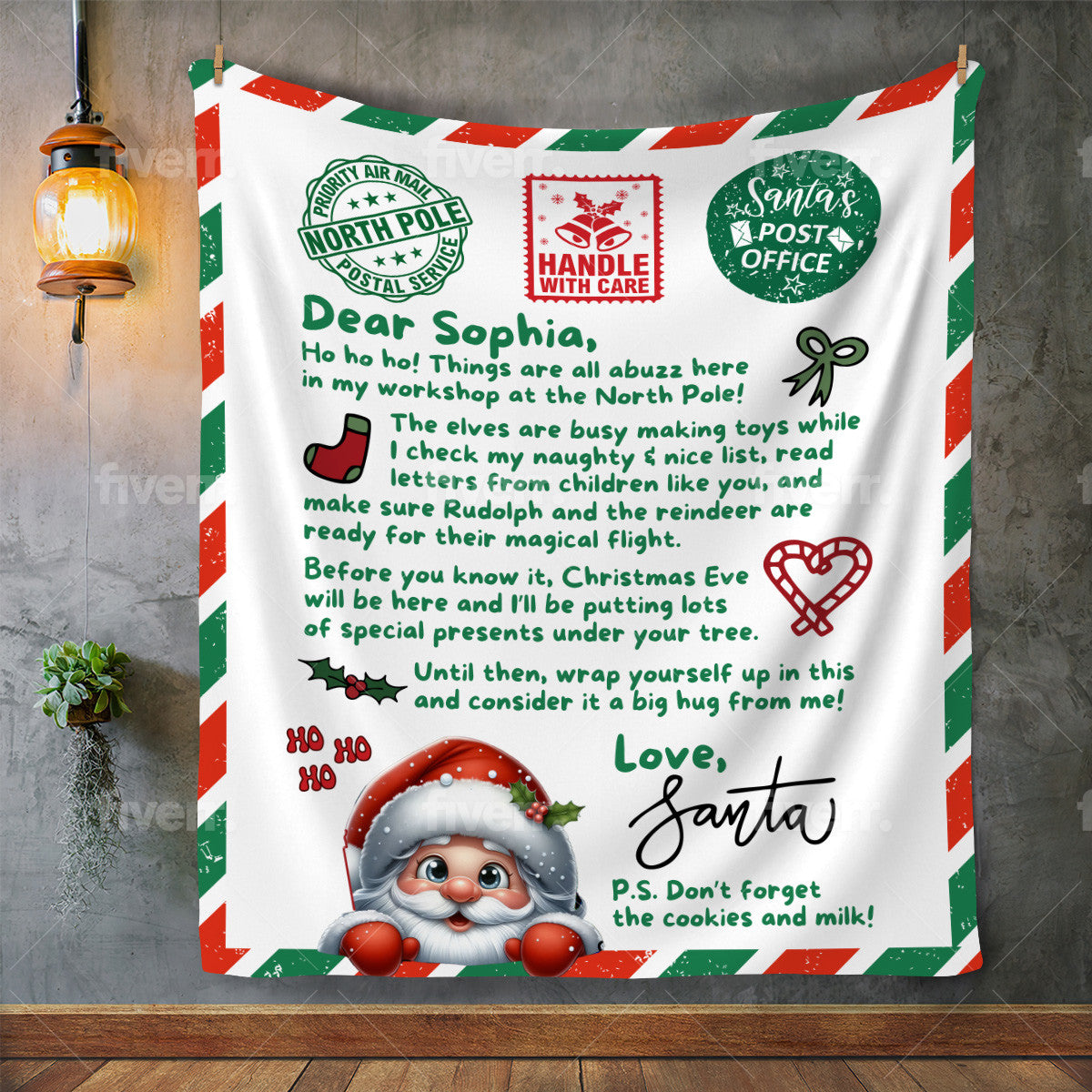 Personalized Letter From Santa Blanket