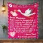 Stork And Baby | Airmail Blanket For Expectant Mother | 4 OPTIONS / 2 SIZES AVAILABLE | Premium Sherpa Blanket | 50x60 Throw Or 60x80 Queen