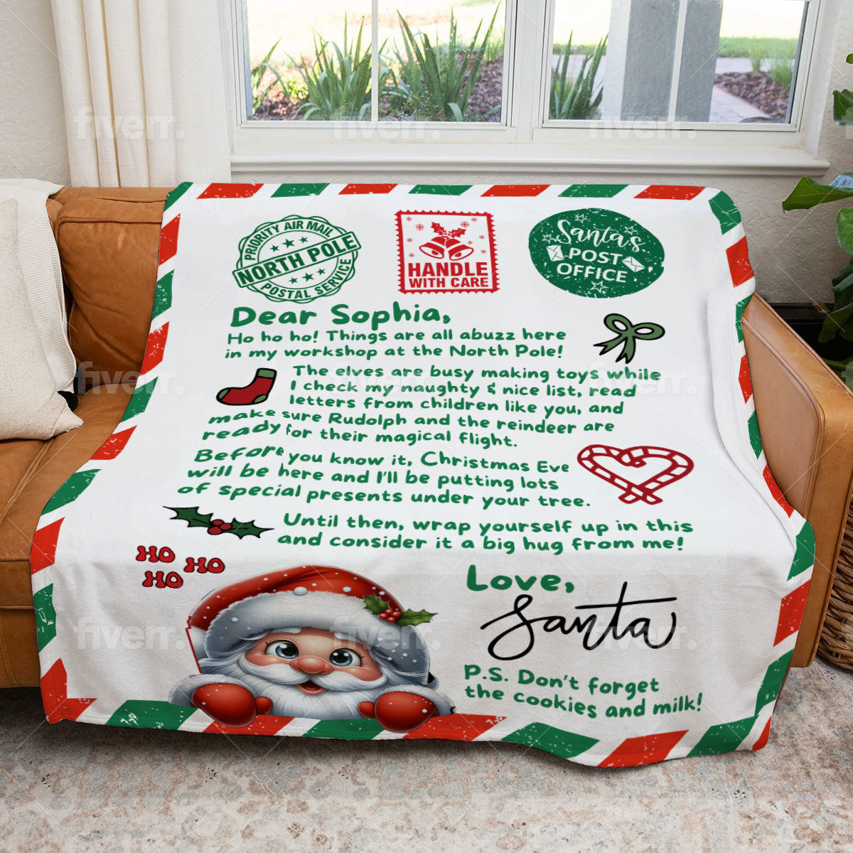 Personalized Letter From Santa Blanket