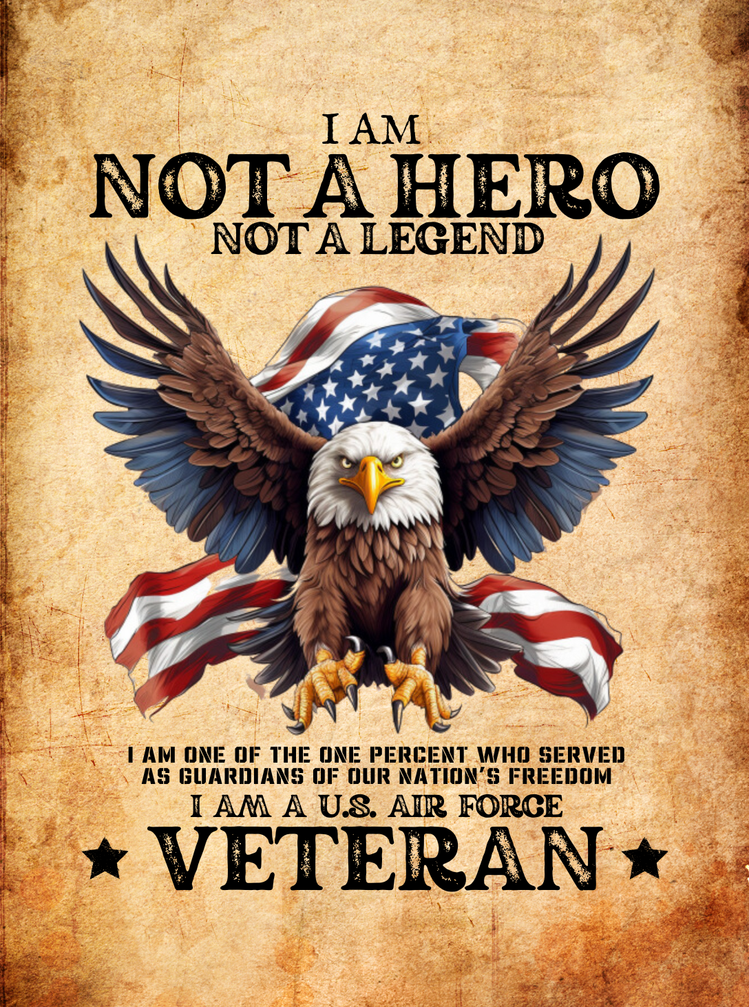 Air Force Veteran | Not A Hero | Wood Framed Wall Tapestry | 26" x 36"