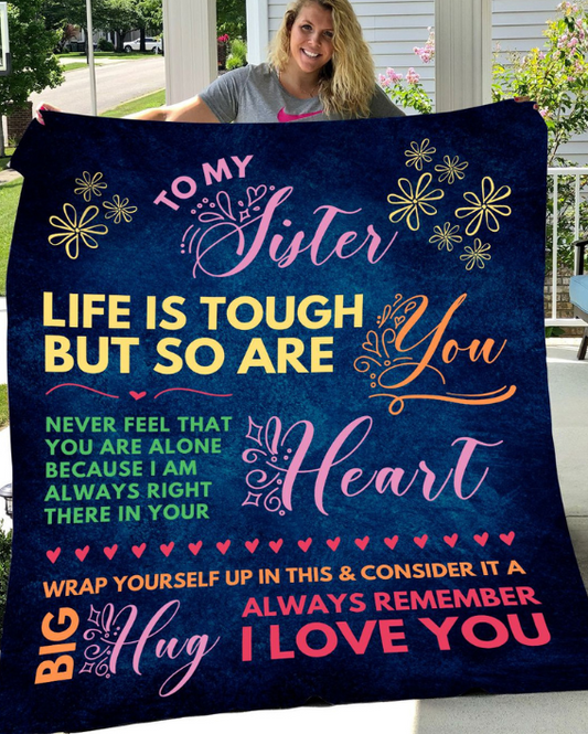 Wrap Yourself In Love | To My Sister | Premium Sherpa Fleece 50x60 Throw Blanket