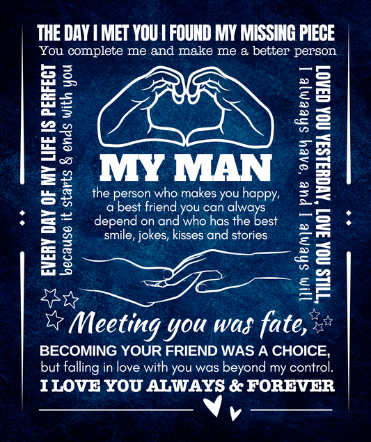 My Man | 50 x 60 Sherpa Fleece Throw Blanket